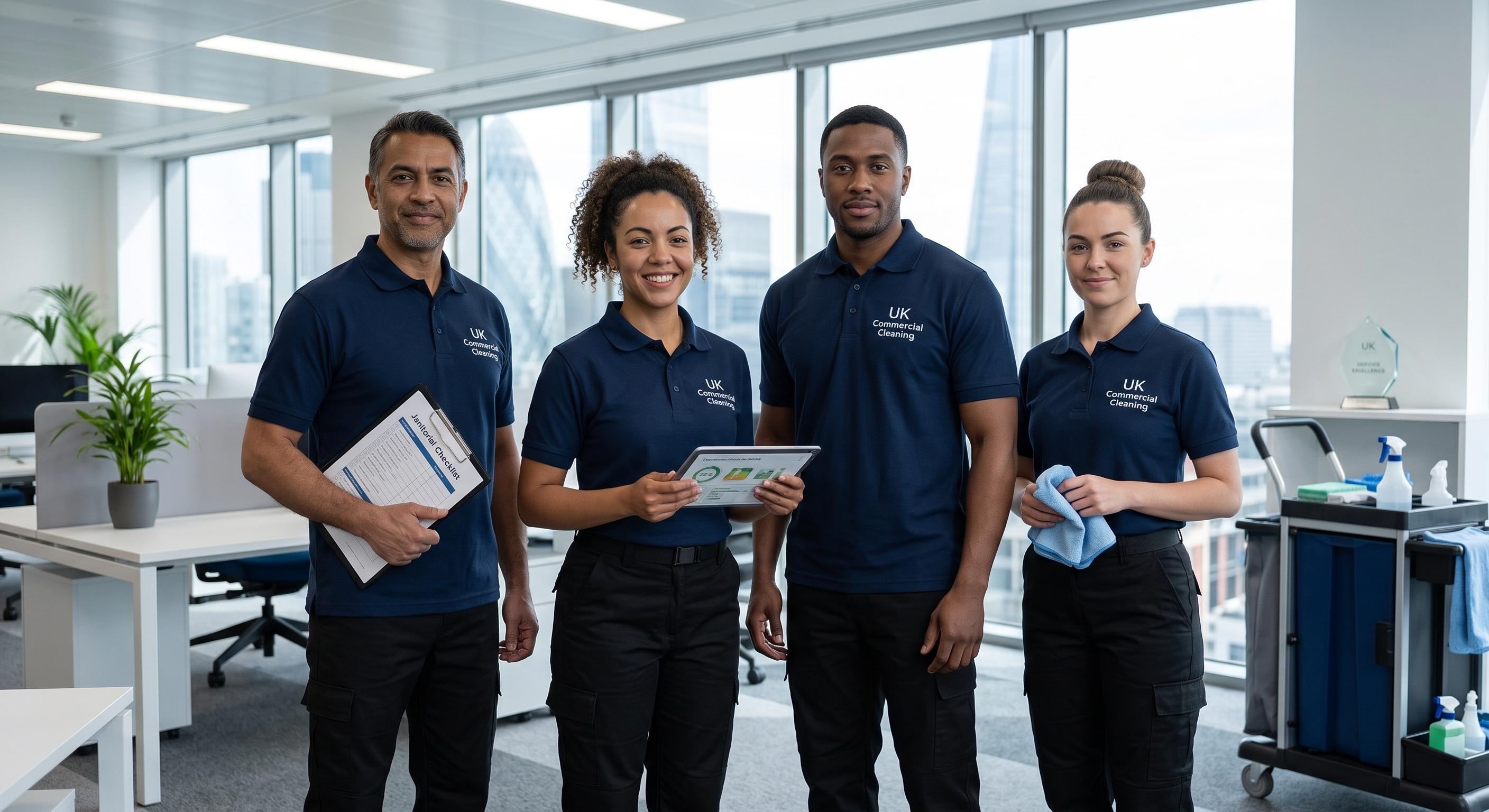 Professional commercial cleaning team